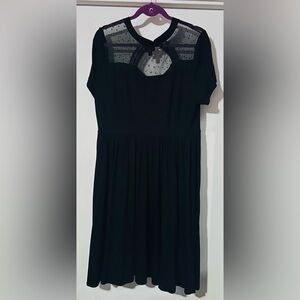 torrid Black Midi Dress with Sheer Yoke